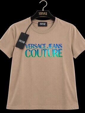 Versace Jeans Collection Unisex Taupe Logo T-Shirt